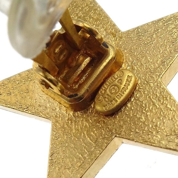 Chanel Star Earrings Clip-On Orange - Picture 3 of 5